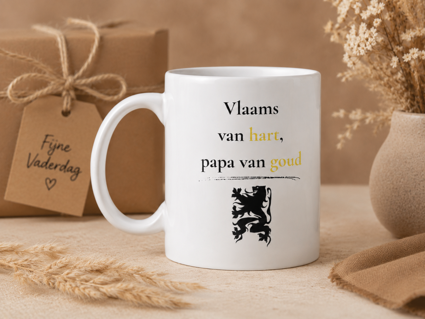 Vlaams van hart, papa van goud — Mok